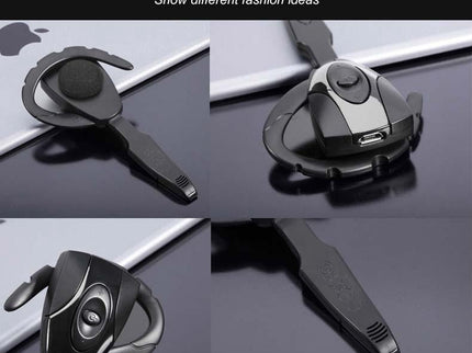 Business Bluetooth 5.0 Earphone With Hanging Ear Design - Black-1915196850407870467