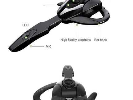Business Bluetooth 5.0 Earphone With Hanging Ear Design - Black-1915196850407870468