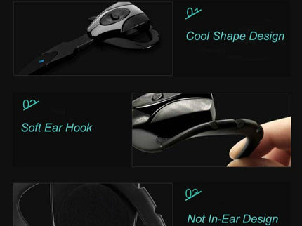 Business Bluetooth 5.0 Earphone With Hanging Ear Design - Black-1915196850407870469
