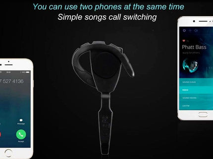 Business Bluetooth 5.0 Earphone With Hanging Ear Design - Black-1915196850407870470