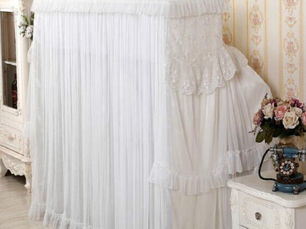 White Lace Piano Dust Cover - Embroidered Full Size Double Seats 153X33X120-1915196645142827013
