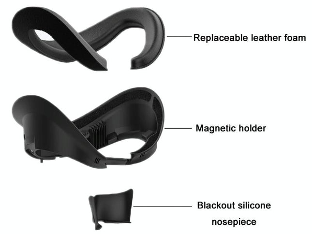 Blackout Sweat Face Cover With Magnetic Closure - Pico 4 Sponge Leather-1915197389631787010