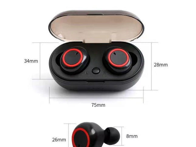 Wireless Tws Bluetooth Headphones With Touch Control - Black / Blue-1915196515467530242