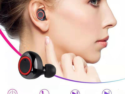 Wireless Tws Bluetooth Headphones With Touch Control - Black / Blue-1915196515467530243