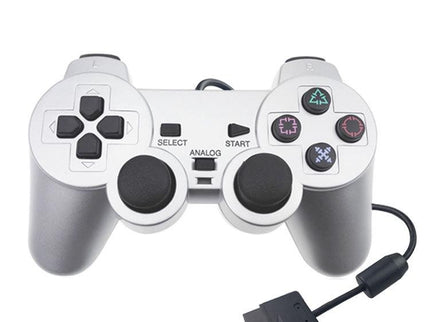 Silver Fuel Injection Gamepad For Ps2 With Dual Motor Vibration-1915198219827154949