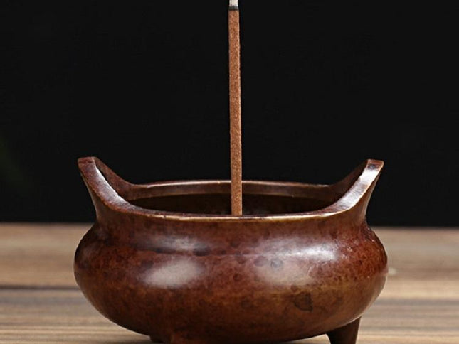 Antique Incense Burner - Pure Copper Binaural Small Indoor-1915198338144276481