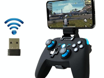 Wireless Game Controller For Android / Ios / Pc / Ps3 With Bluetooth & 2.4Ghz Includes Handle Bracket And Receiver - Blue-1915197459227873286
