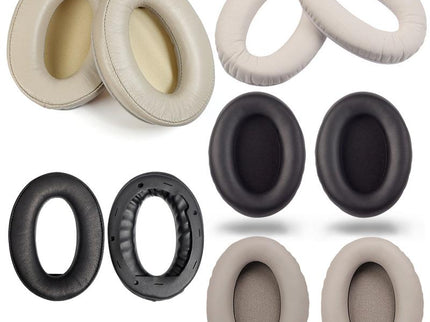 2 Pieces Headset Sponge Covers For Sony Wh-1000Xm2 / Xm3 / Xm4 - Black Protein With Card Buckle-1915198255315161089