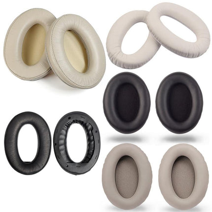 2 Pieces Headset Sponge Covers For Sony Wh-1000Xm2 / Xm3 / Xm4 - Black Protein With Card Buckle-1915198255315161089