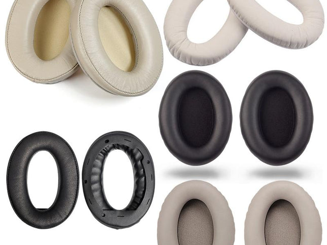 2-Pack Sony Wh-1000Xm2 / Xm3 / Xm4 Headset Covers - Black Lambskin-1915198367282106369