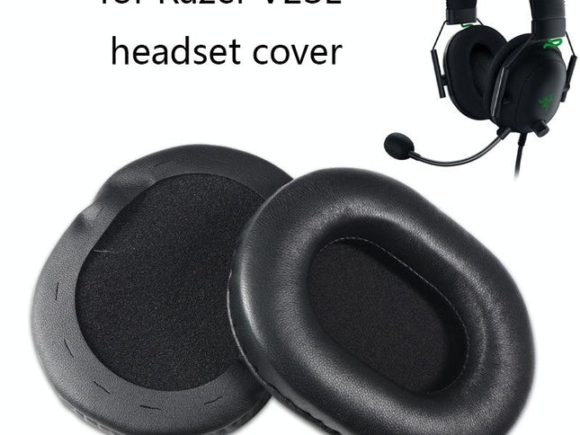 Black Lambskin Headset Sponge Covers - Set Of 2-1915197796101787649