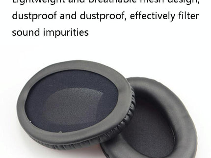 2-Pack Leather Ear Pad Covers For Kingston Cloud Silver Ii Headset - Grid Design-1915197820386807811