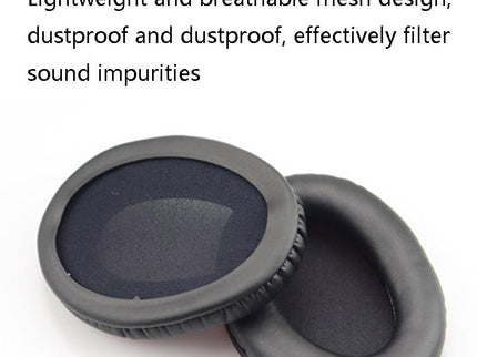 2-Pack Leather Ear Pad Covers For Kingston Cloud Silver Ii Headset - Black-1915197636936339459