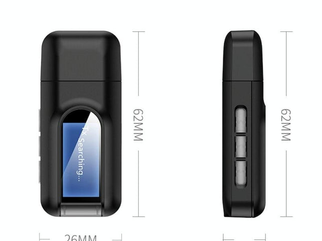 2-In-1 Usb Bluetooth 5.0 Audio Adapter With Lcd Screen-1915197733170450434