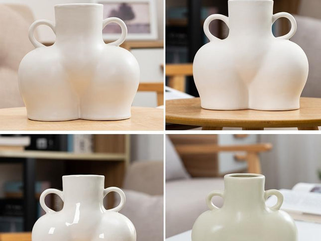 Small Unglazed Ceramic Vase For Home Decor And Dried Flower Arrangements-1915198089866645505