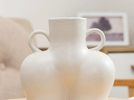 Large Matte White Ceramic Flower Vase For Home Decor-1915197950036938759