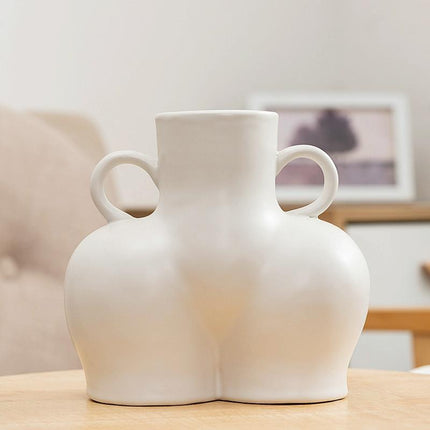 Large Matte White Ceramic Flower Vase For Home Decor-1915197950036938759