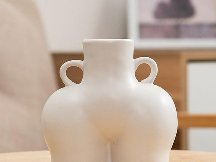 Small Matte White Ceramic Flower Vase For Home Decor-1915197788409434119