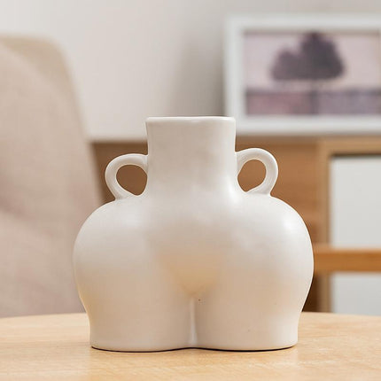 Small Matte White Ceramic Flower Vase For Home Decor-1915197788409434119