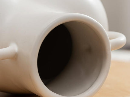 Small Matte White Ceramic Flower Vase For Home Decor-1915197788409434117