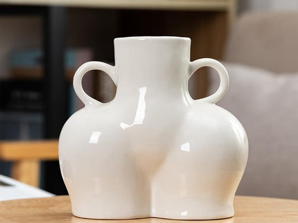 Large White Ceramic Vase For Home Decor With Dried Flower Design-1915197609455259655