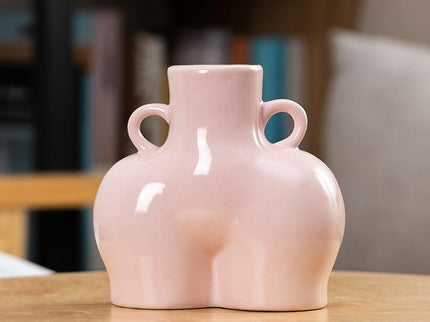Small Bright Pink Ceramic Flower Vase For Home Decor-1915198388501090311