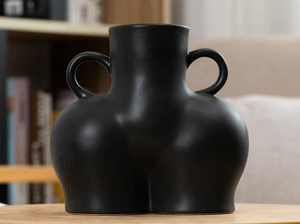 Large Matte Black Ceramic Vase For Home Decor And Dried Flower Arrangements-1915197860543074304