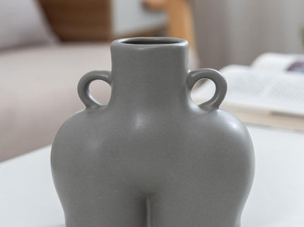 Small Matte Gray Ceramic Vase For Home Decor And Dried Flower Arrangements-1915197460825903111