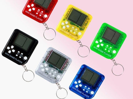 Mini Handheld Brick Game Console - 4 Pcs With Keychain Random Colour-1915196821588807681
