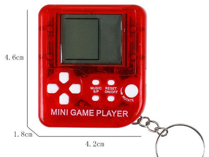 Mini Handheld Brick Game Console - 4 Pcs With Keychain Random Colour-1915196821588807682