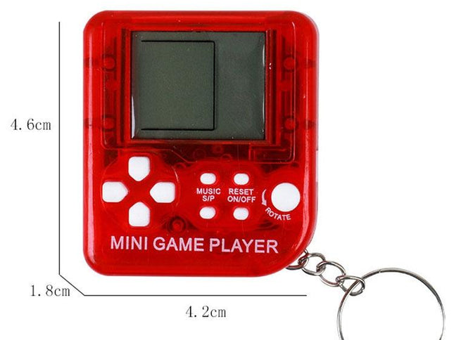 Mini Handheld Brick Game Console - 4 Pcs With Keychain Random Colour-1915196821588807682