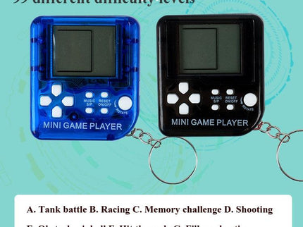 Mini Handheld Brick Game Console - 4 Pcs With Keychain Random Colour-1915196821588807683