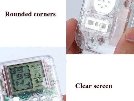 Mini Handheld Brick Game Console - 4 Pcs With Keychain Random Colour-1915196821588807684