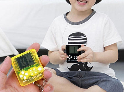 Mini Handheld Brick Game Console - 4 Pcs With Keychain Random Colour-1915196821588807686