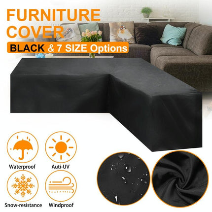 215X215X87Cm Black Outdoor Corner Sofa Table Cover For Garden Furniture-1964932186058657796