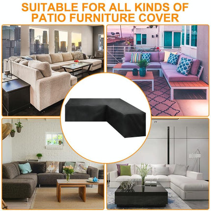 215X215X87Cm Black Outdoor Corner Sofa Table Cover For Garden Furniture-1964932186058657797