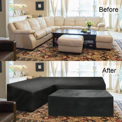 215X215X87Cm Black Outdoor Corner Sofa Table Cover For Garden Furniture-1964932186058657798