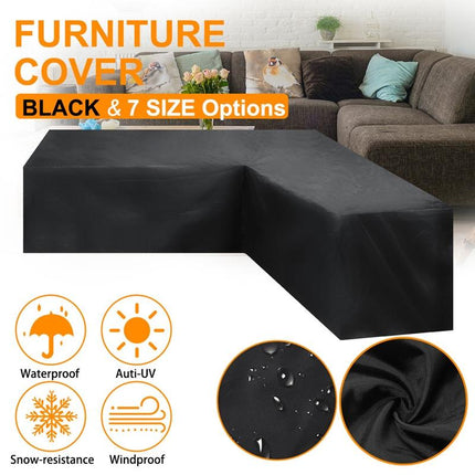 Waterproof Outdoor Corner Sofa Cover - 200X270X82Cm - Black-1964932160997691396