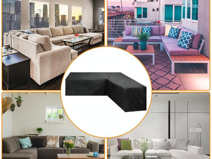 Waterproof Outdoor Corner Sofa Cover - 155X95X68 Black-1915196660586254341
