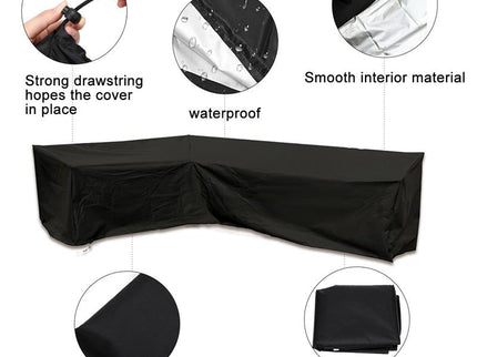 210X270X85Cm Black Outdoor Corner Sofa Cover For Garden Furniture-1915196662683406339