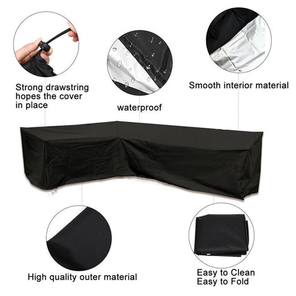 210X270X85Cm Black Outdoor Corner Sofa Cover For Garden Furniture-1915196662683406339