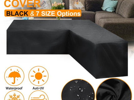 210X270X85Cm Black Outdoor Corner Sofa Cover For Garden Furniture-1915196662683406340
