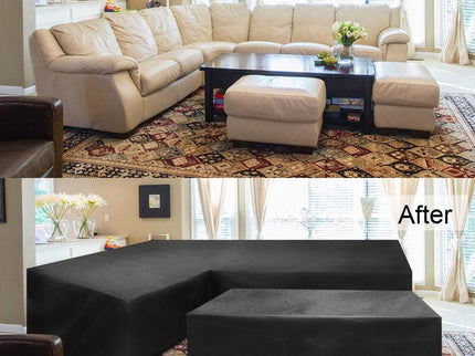210X270X85Cm Black Outdoor Corner Sofa Cover For Garden Furniture-1915196662683406342