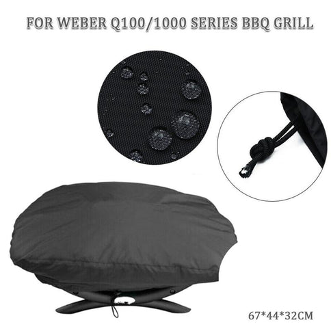 Waterproof Cover For Weber 7100 / Q100 / Q1000 - 67.1X44X32Cm - Ideal For Outdoor Camping And Garden Use-1915197146928386050