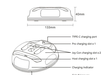 Switch Lite Handle Charger With Colourful Lights-1915197139227643908