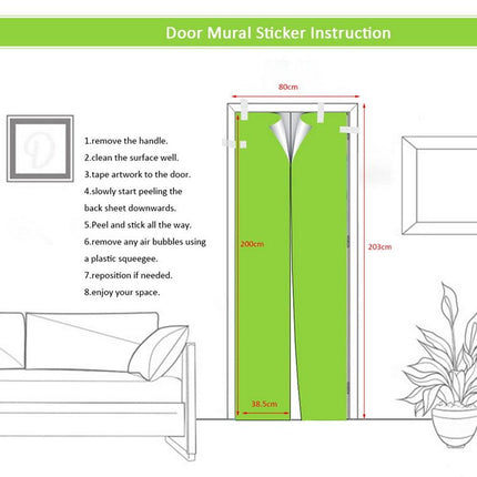 2-Piece Diy 3D Door Sticker Set For Creative Home Decor-1915196999704121351