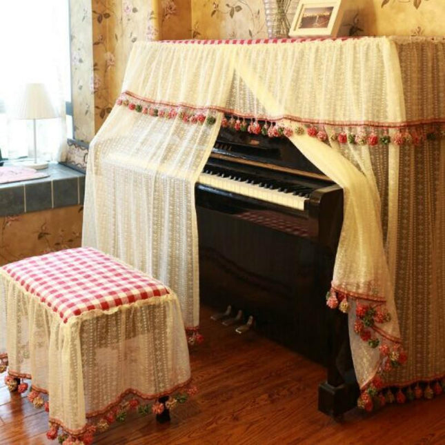 Lace Embroidered Piano Dust Cover - 60×36Cm-1915198138528960514