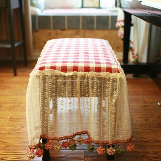 Embroidered Lace Piano Dust Cover - Double Seats 80X38Cm-1915197987580153857