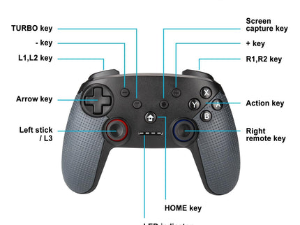Switch Pro Wireless Gamepad With Dual Motors And Turbo-1915196896759123973