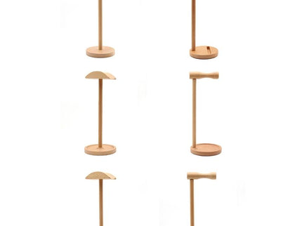 Solid Wood Desktop Headset Display Stand - Elegant Design-1915197796844179457